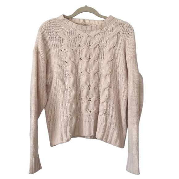 American Eagle Outfitters Sweaters - American Eagle Ivory Cable-Knit Chenille Sweater